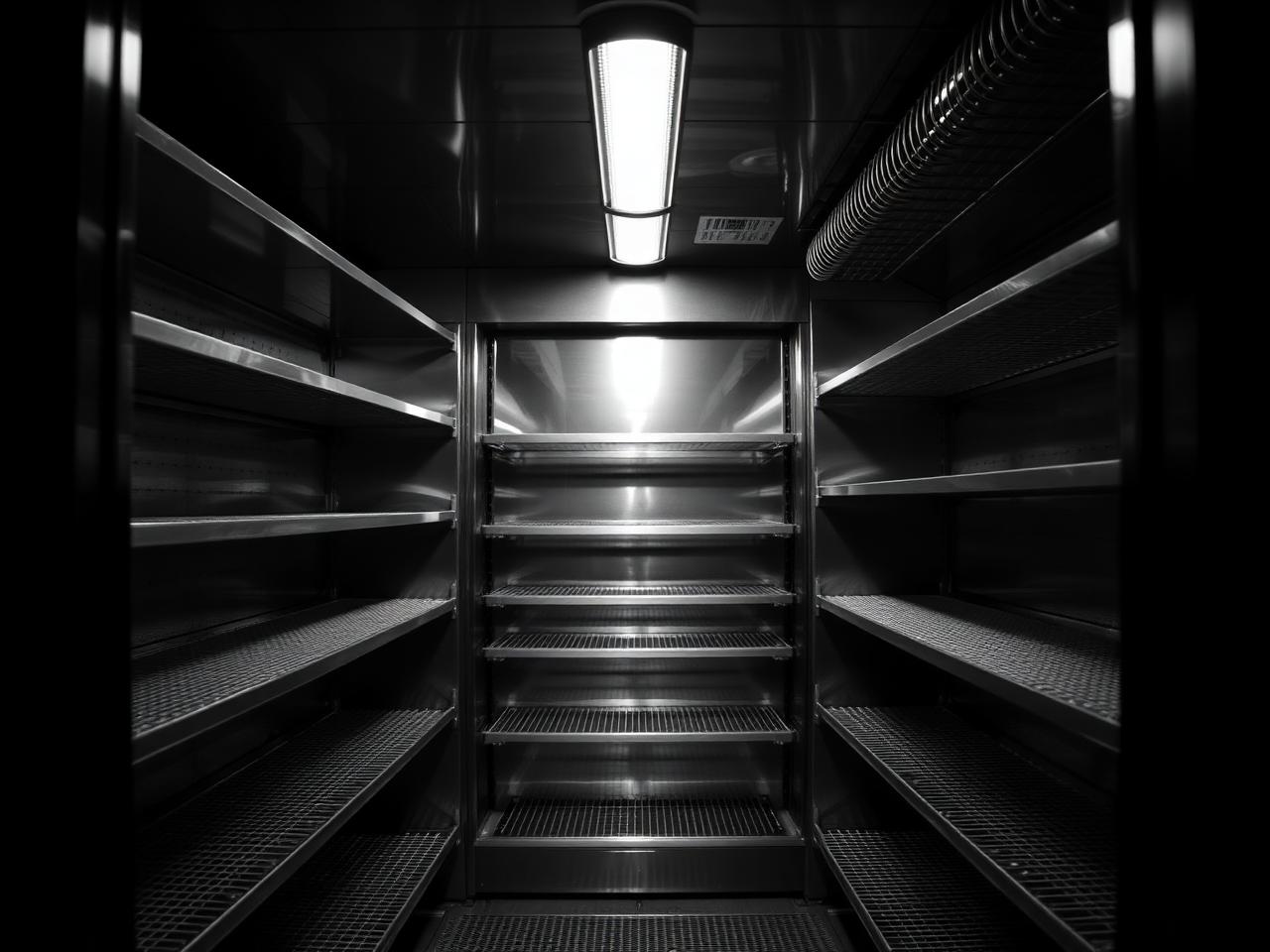 Commercial walk-in cooler interior