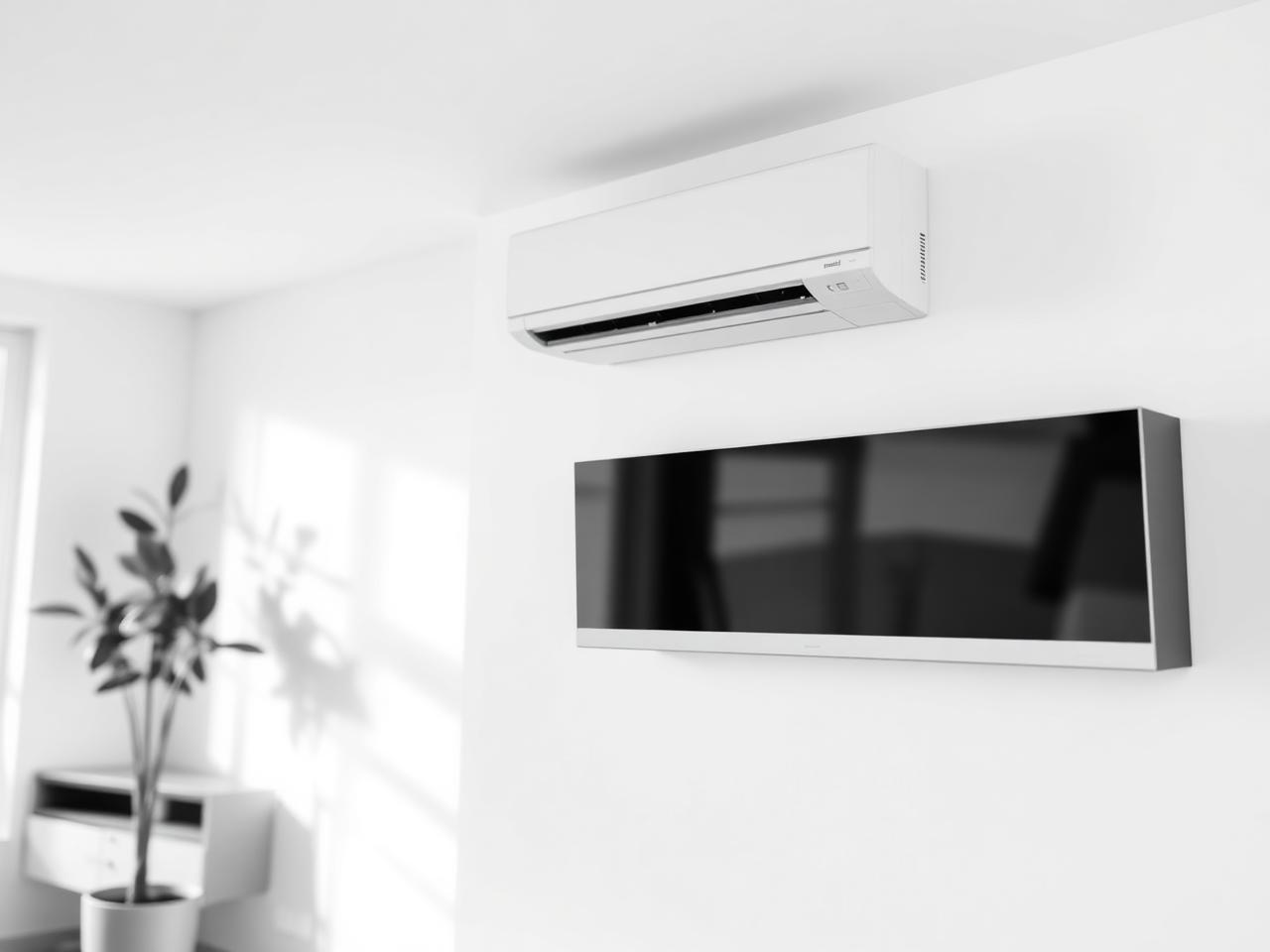 Interior install — wall-mounted heat pump head